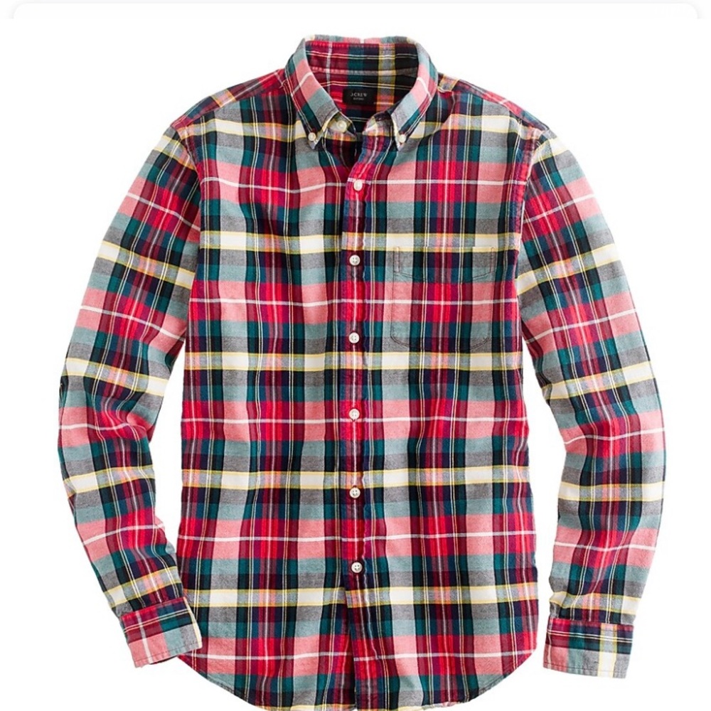 J Crew Plaid Slim Oxford XL